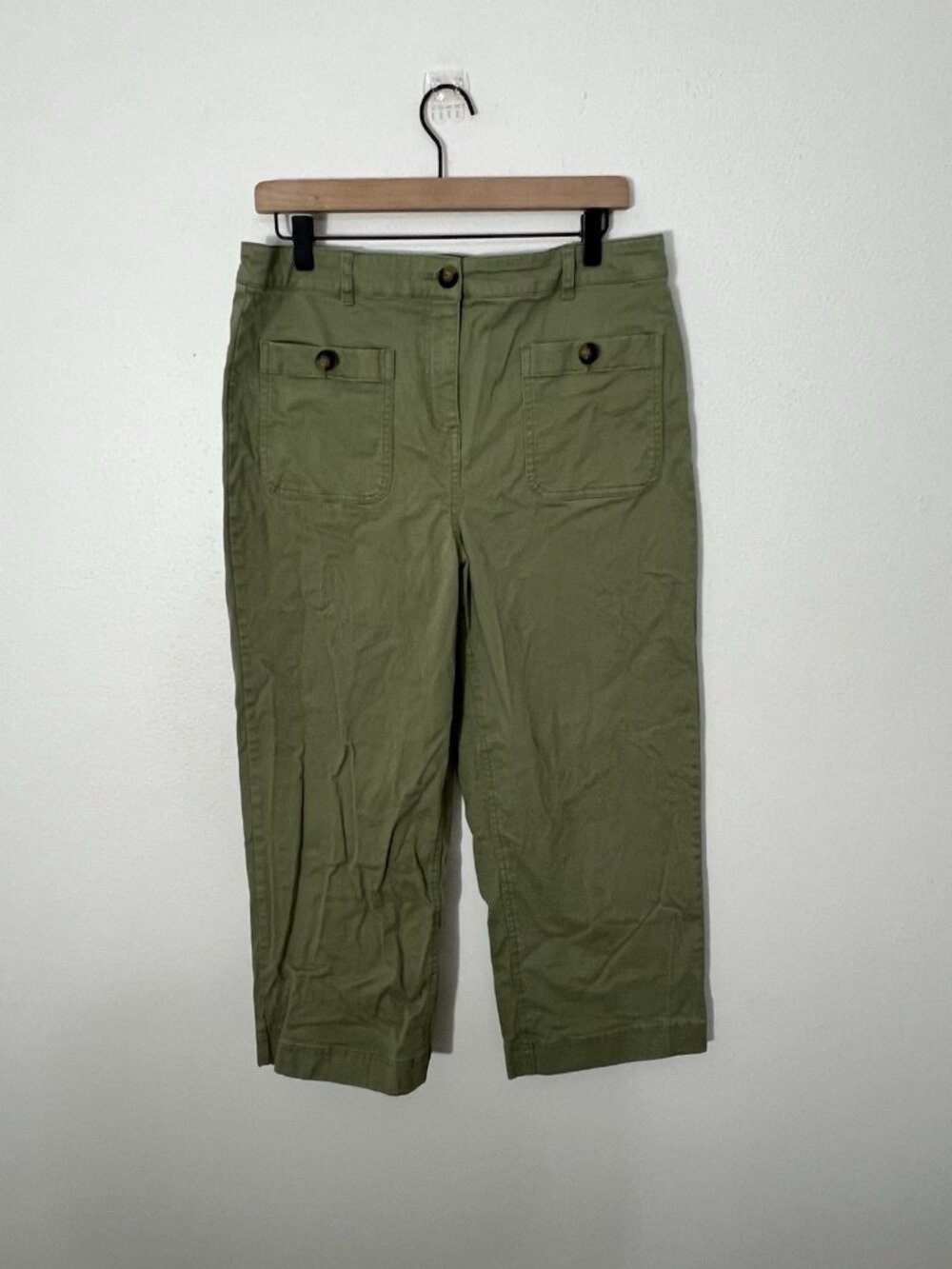 Boden Wide Leg Cropped Green Pants Size 10 U.S. Utility cargo